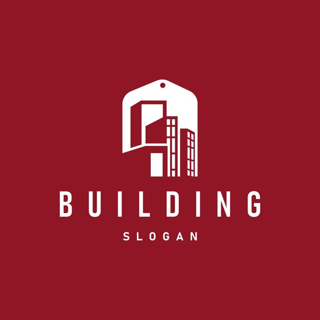 Diseño de logotipo de edificio de gran altura con concepto de construcción de apartamentos inmobiliarios ilustración de plantilla simple