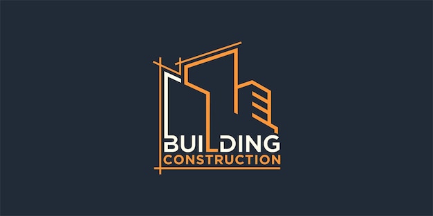Diseño de logotipo de edificio con idea única casa de apartamentos de bienes raíces