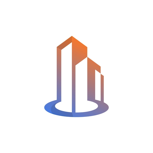 Diseño de logotipo de edificio Ilustración de arte vectorial