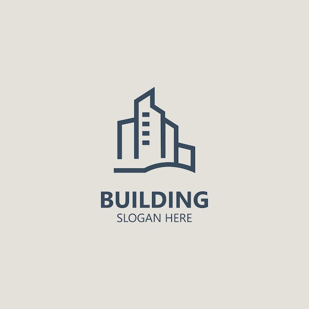 Diseño de logotipo de edificio moderno de bienes raíces con diseño de íconos de símbolos para la arquitectura