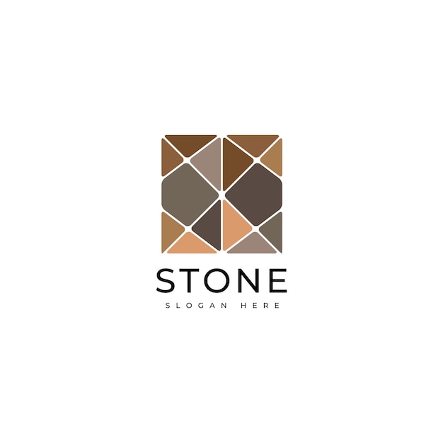diseño de logotipo de edificio moderno de interior de piedra vector gráfico