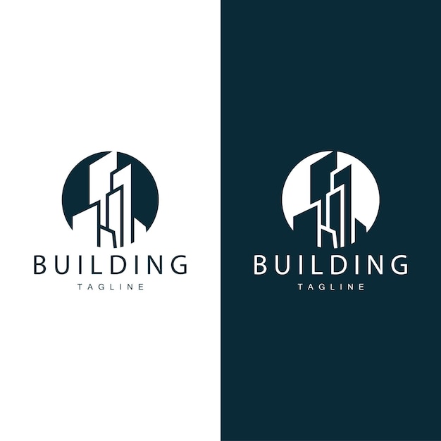 Diseño de logotipo de edificios de la ciudad moderna Arquitectura urbana lujosa y simple