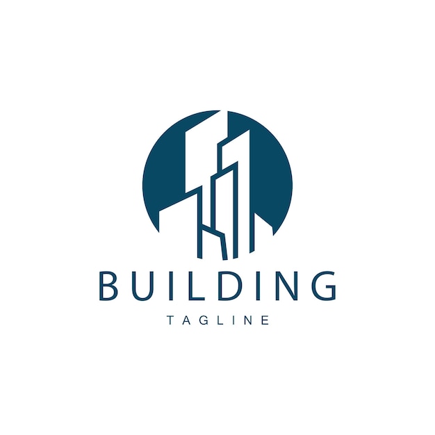 Diseño de logotipo de edificios de la ciudad moderna Arquitectura urbana lujosa y simple