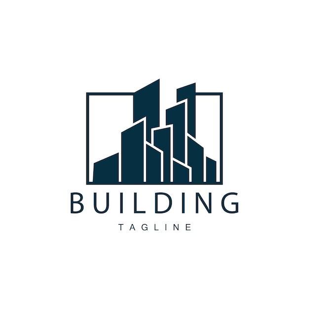 Diseño de logotipo de edificios de la ciudad moderna Arquitectura urbana lujosa y simple