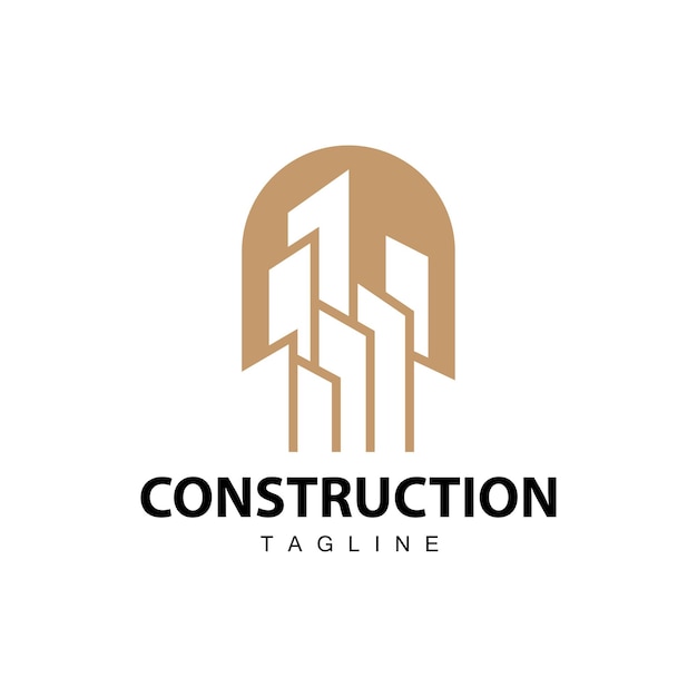 Diseño de logotipo de edificios de la ciudad moderna Arquitectura urbana lujosa y simple