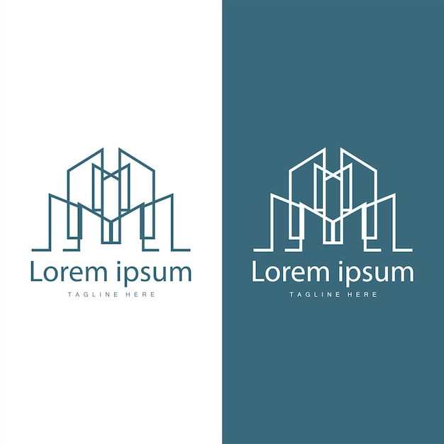 Diseño de logotipo de edificios de la ciudad moderna Arquitectura urbana lujosa y simple