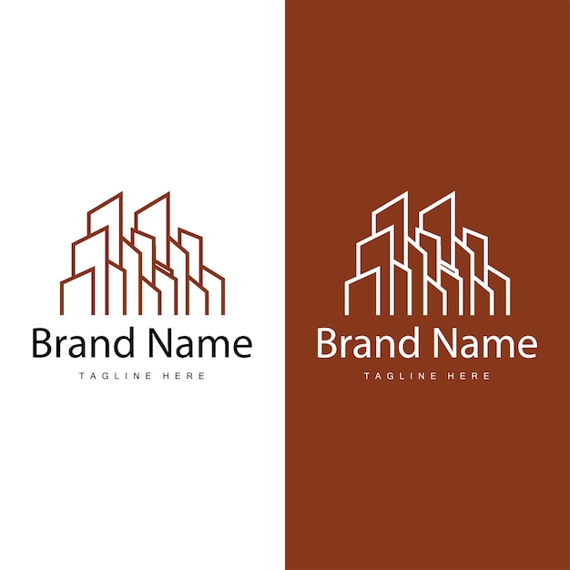 Diseño de logotipo de edificios de la ciudad moderna Arquitectura urbana lujosa y simple