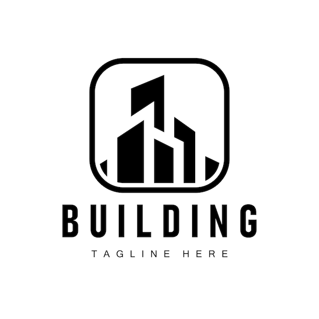 Diseño de logotipo de edificios de la ciudad moderna Arquitectura urbana lujosa y simple