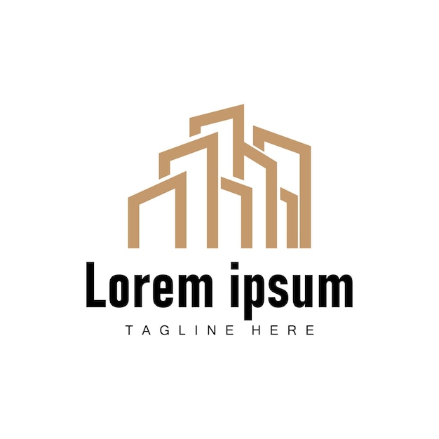 Diseño de logotipo de edificios de la ciudad moderna Arquitectura urbana lujosa y simple
