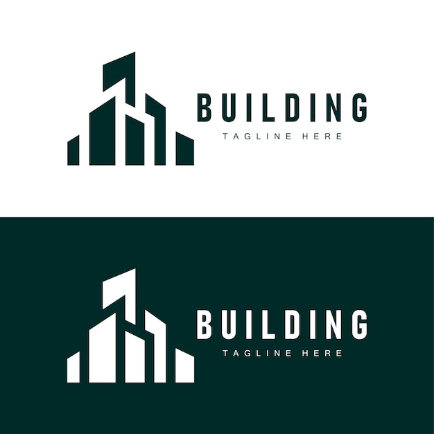 Diseño de logotipo de edificios de la ciudad moderna Arquitectura urbana lujosa y simple