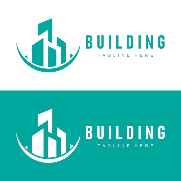 Diseño de logotipo de edificios de la ciudad moderna Arquitectura urbana lujosa y simple