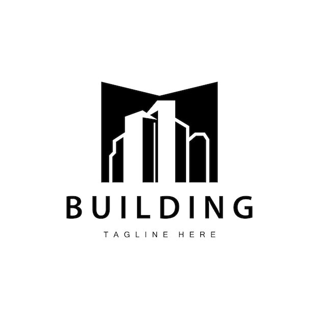 Diseño de logotipo de edificios de la ciudad moderna Arquitectura urbana lujosa y simple