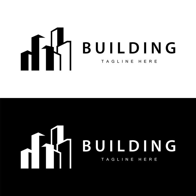 Diseño de logotipo de edificios de la ciudad moderna Arquitectura urbana lujosa y simple