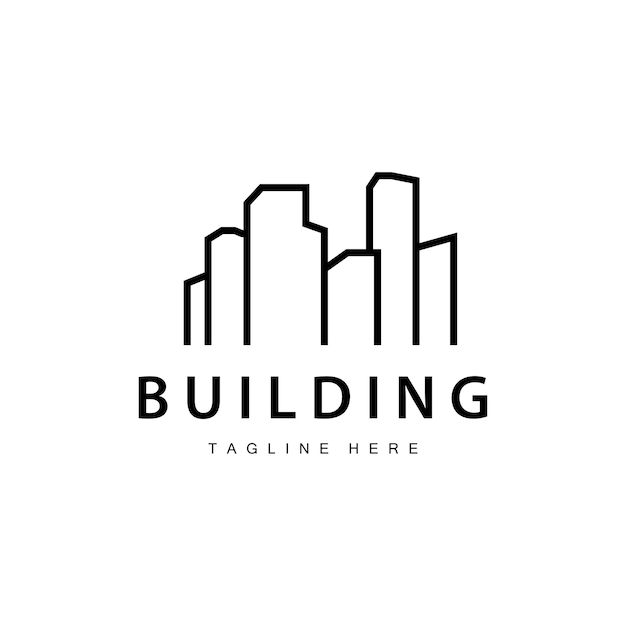 Diseño de logotipo de edificios de la ciudad moderna Arquitectura urbana lujosa y simple
