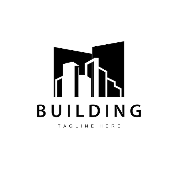 Diseño de logotipo de edificios de la ciudad moderna Arquitectura urbana lujosa y simple