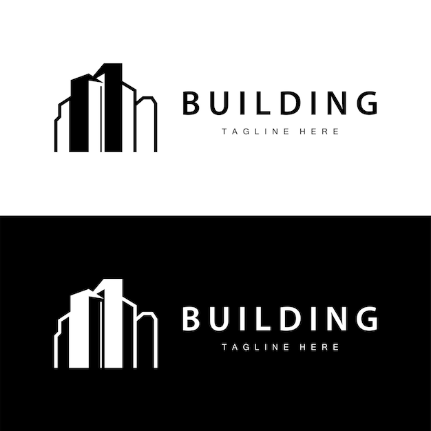 Diseño de logotipo de edificios de la ciudad moderna Arquitectura urbana lujosa y simple