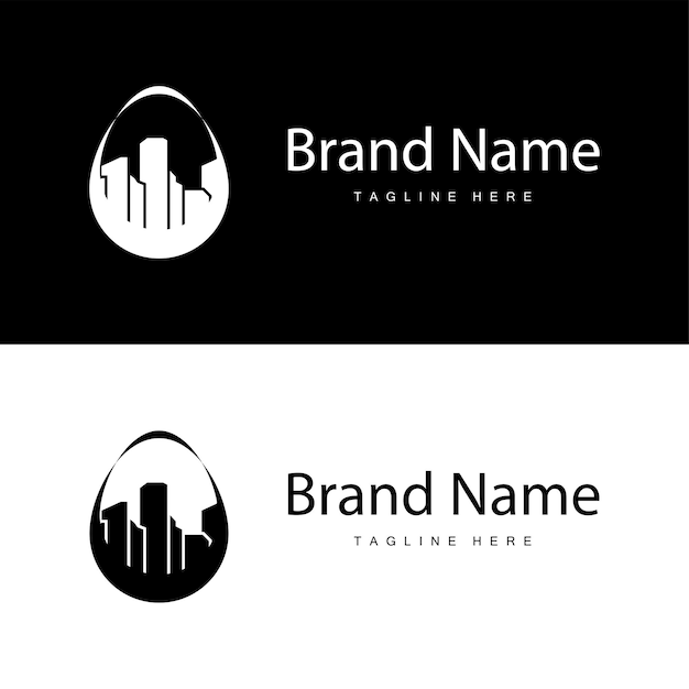 Diseño de logotipo de edificios de la ciudad moderna Arquitectura urbana lujosa y simple