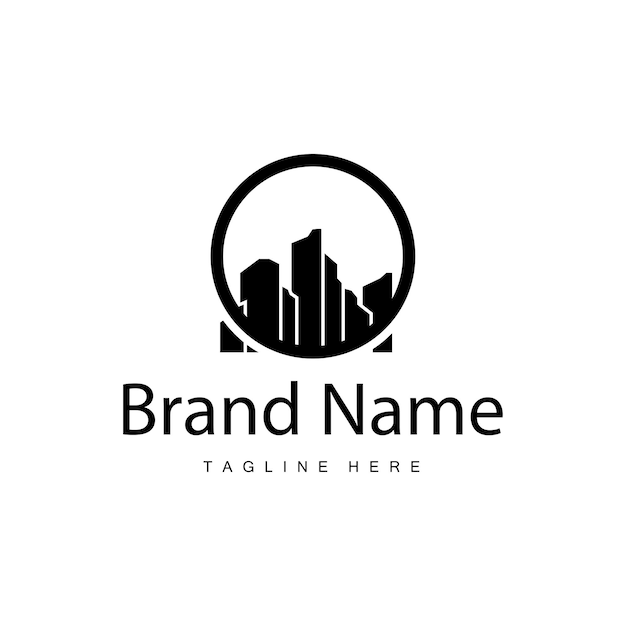 Diseño de logotipo de edificios de la ciudad moderna Arquitectura urbana lujosa y simple