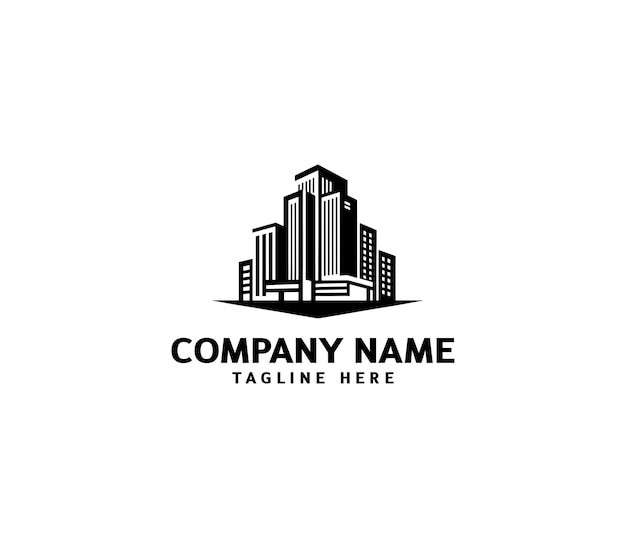 Diseño del logotipo de los edificios vectoriales de la ciudad Símbolo de logotipo de construcción de edificios modernos plantilla de logotipo