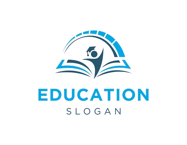 Diseño del logotipo de la educación creado utilizando la aplicación corel draw 2018 con un fondo blanco