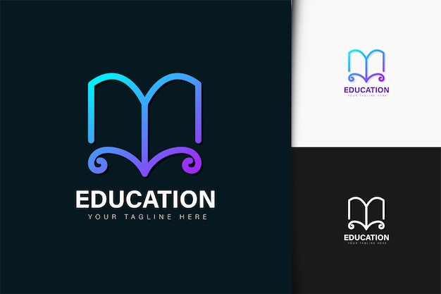 Diseño de logotipo de educación con degradado.