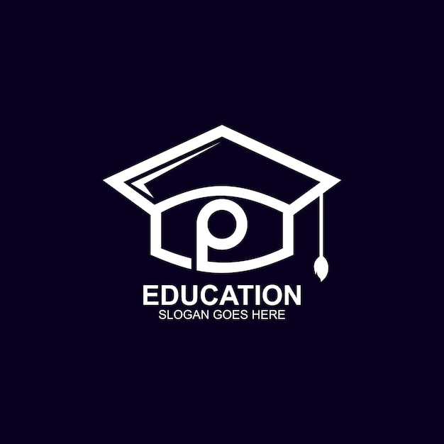Diseño de logotipo de educación letra p