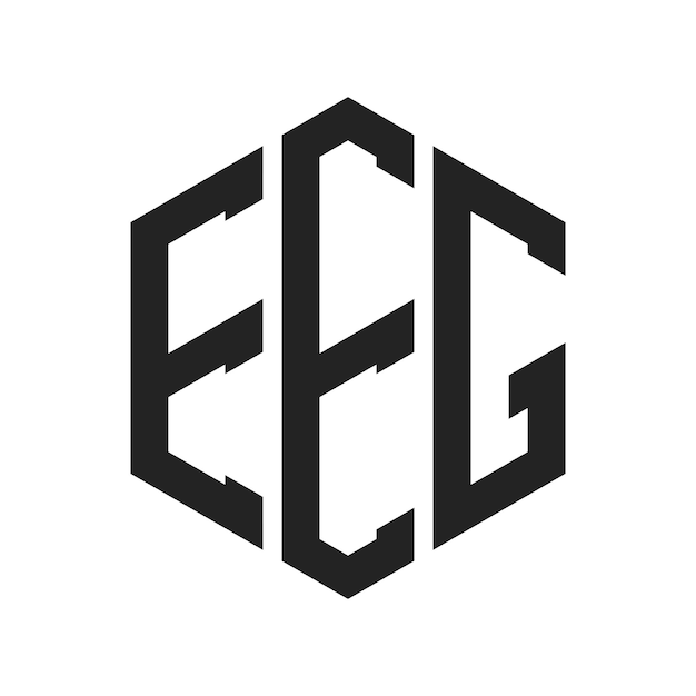 Diseño del logotipo EEG Letra inicial EEG Monograma Logotipo con forma de hexágono