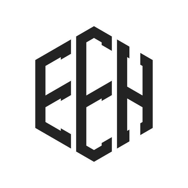 Diseño del logotipo EEH Letra inicial EEH Monograma Logotipo con forma de hexágono