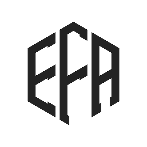 Diseño del logotipo EFA Letra inicial EFA Monograma Logotipo con forma de hexágono