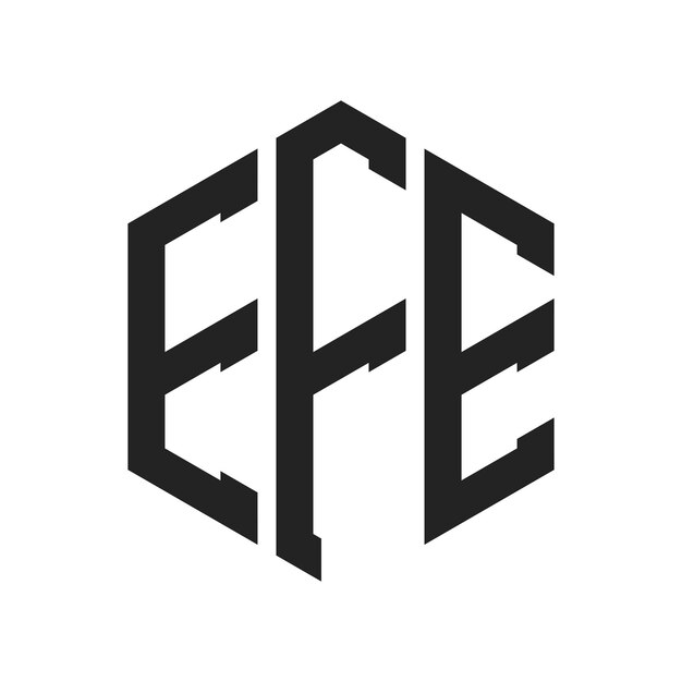 Diseño del logotipo EFE Letra inicial EFE Monograma Logotipo con forma de hexágono