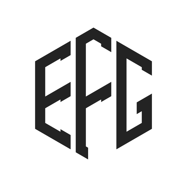 Diseño del logotipo EFG Letra inicial EFG Monograma Logotipo con forma de hexágono