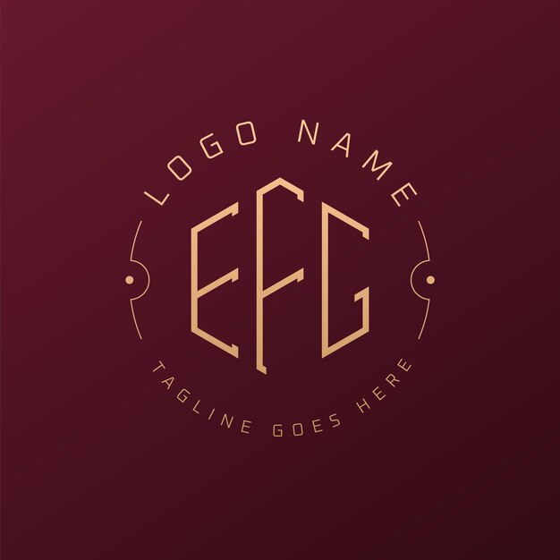 Diseño de logotipo de EFG de lujo Letra elegante EFG Monograma Logotipo minimalista Poligono plantilla de diseño de logotipo EFG