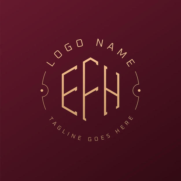 Diseño de logotipo de EFH de lujo Letra elegante EFH Monograma Logotipo minimalista Poligono plantilla de diseño de logotipo EFH