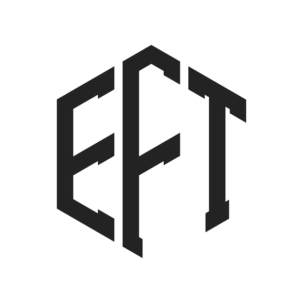 Diseño del logotipo EFT Letra inicial EFT Monograma Logotipo con forma de hexágono