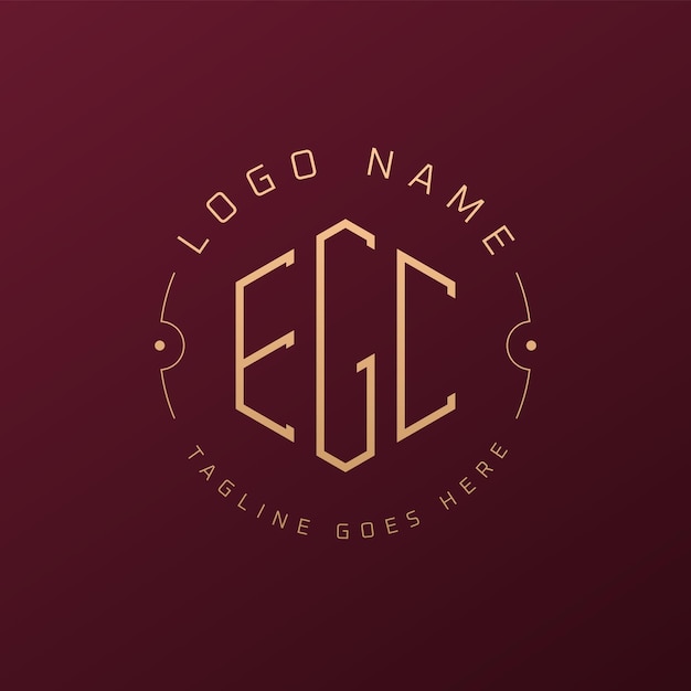 Diseño de logotipo de EGC de lujo Carta elegante EGC Monograma Logotipo minimalista Poligono plantilla de diseño de logotipo EGC