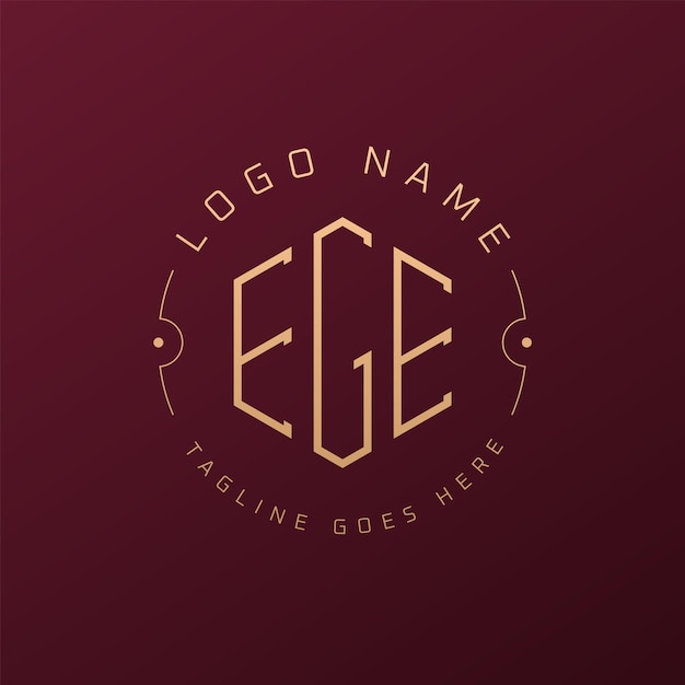 Diseño de logotipo EGE de lujo Letra elegante EGE Monograma Logotipo minimalista Poligono EGE Template de diseño de logotipo