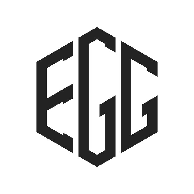 Diseño del logotipo de EGG Letra inicial Logotipo del monograma de EGG con forma de hexágono