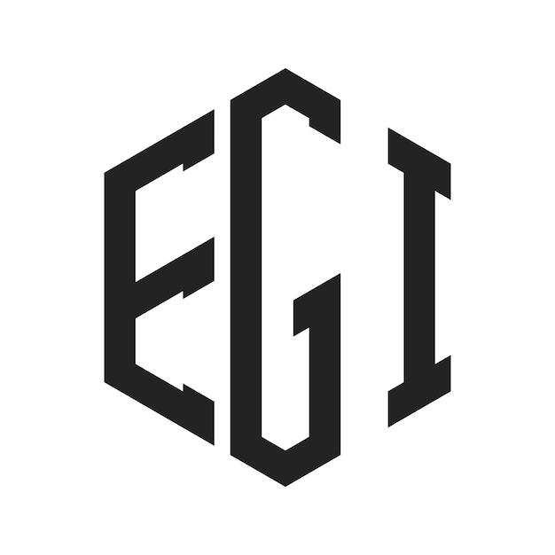 Diseño del logotipo de EGI Letra inicial Monograma de EGI Logotipo con forma de hexágono