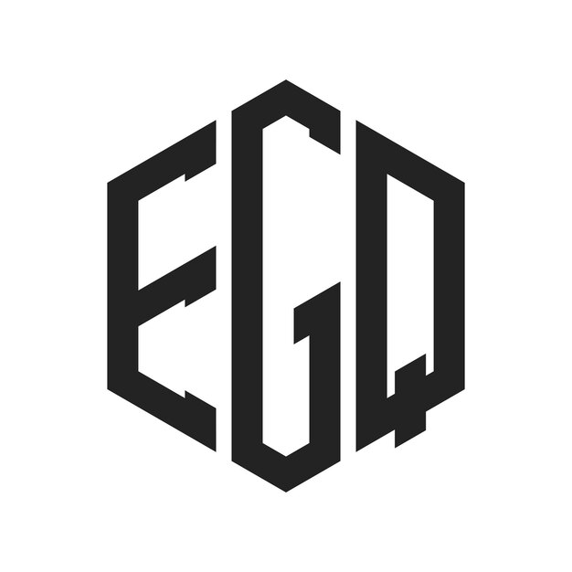 Diseño del logotipo de EGQ Letra inicial Logotipo del monograma de EGQ con forma de hexágono