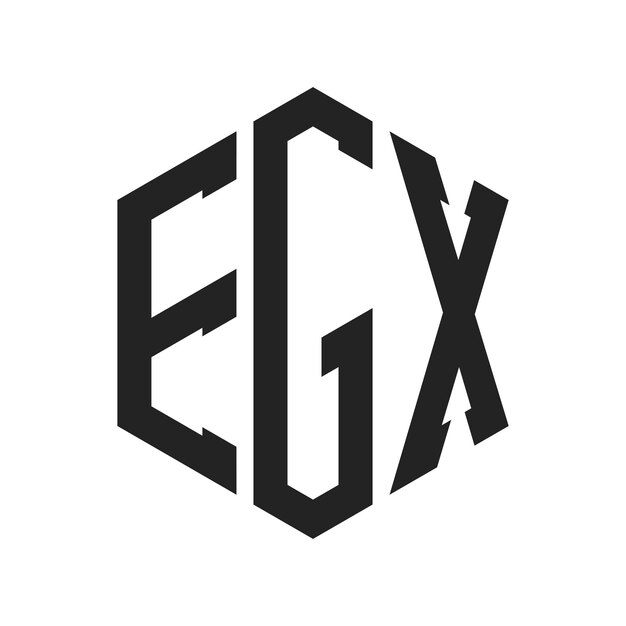 Diseño del logotipo de EGX Letra inicial Logotipo del monograma de EGX con forma de hexágono