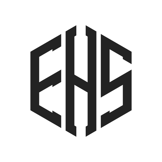 Diseño del logotipo EHS Letra inicial EHS Monograma Logotipo con forma de hexágono