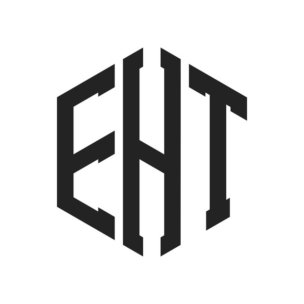 Diseño del logotipo EHT Letra inicial EHT Monograma Logotipo con forma de hexágono