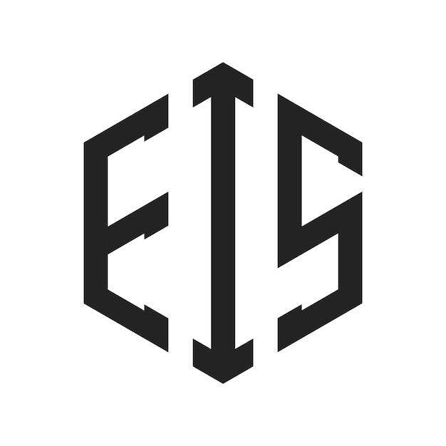 Diseño del logotipo EIS Letra inicial Monograma EIS Logotipo con forma de hexágono