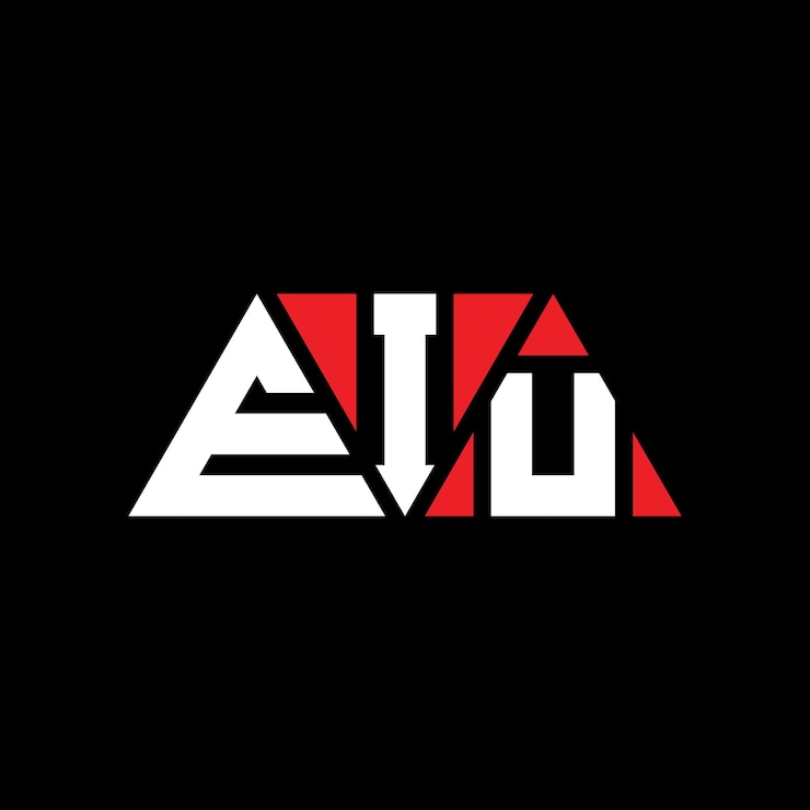 Vector diseño del logotipo de la eiu triángulo letra con forma de triángulo diseño del logotipo del triángulo eiu monograma plantilla de logotipo del vector triángulo de eiu con color rojo logotipo triangular eiu sencillo elegante y lujoso logotipo eiu