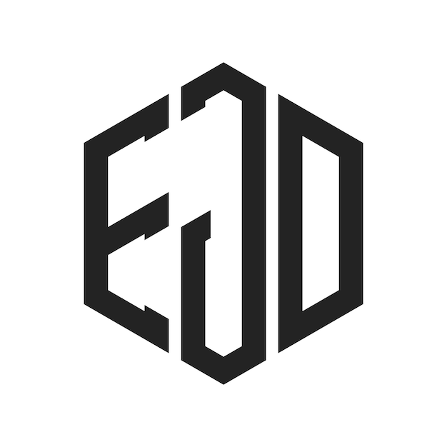 Diseño del logotipo EJD Letra inicial EJD Monograma Logotipo con forma de hexágono