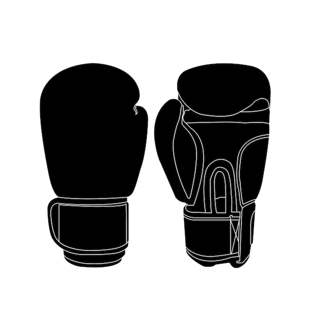 Diseño del logotipo del ejemplo del vector del icono de los guantes de boxeo