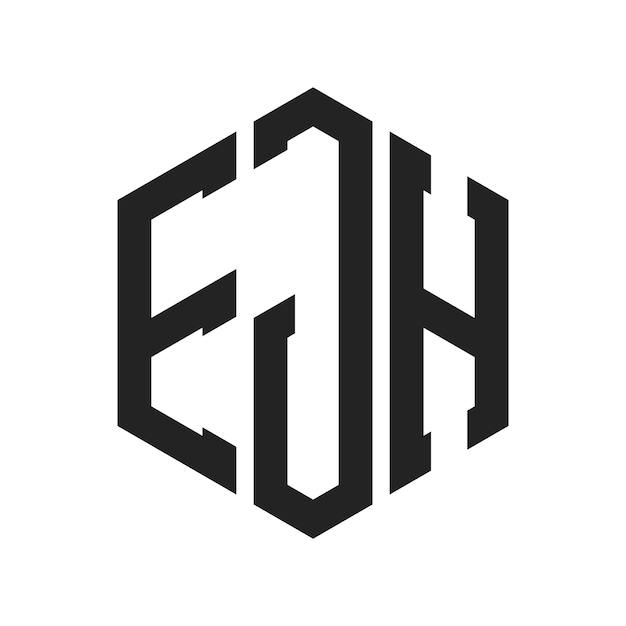 Diseño del logotipo de EJH Letra inicial EJH Monograma Logotipo con forma de hexágono