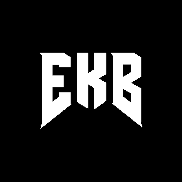El diseño del logotipo EKB para una empresa tecnológica: combinación de colores en blanco y negro, diseño del icono EKB, diseño de la tipografía EKB.