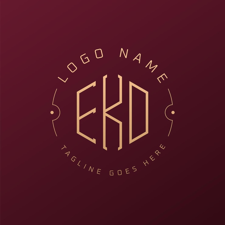 Vector diseño de logotipo ekd de lujo letra elegante ekd monograma logotipo minimalista poligono plantilla de diseño de logotipoekd
