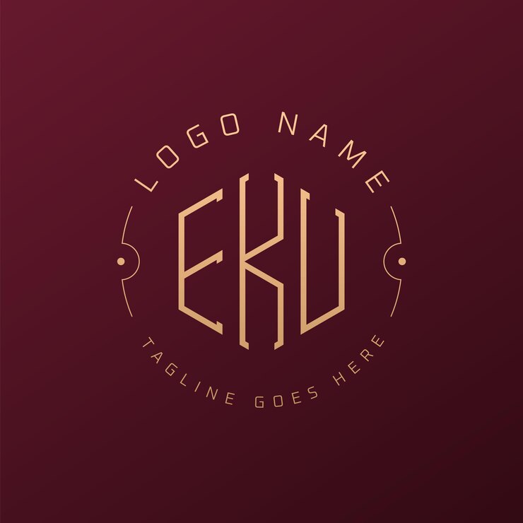 Vector diseño de logotipo de eku de lujo letra elegante monograma de eku logotipo minimalista poligono plantilla de diseño de logotipo eku